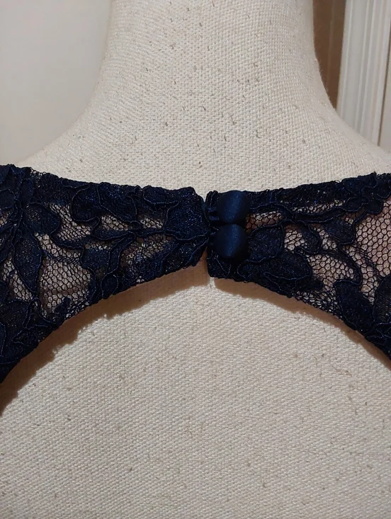 🌺 Like New Ralph Lauren Navy Stretch Lace Maxi Gown/Dress - Picture 6 of 11